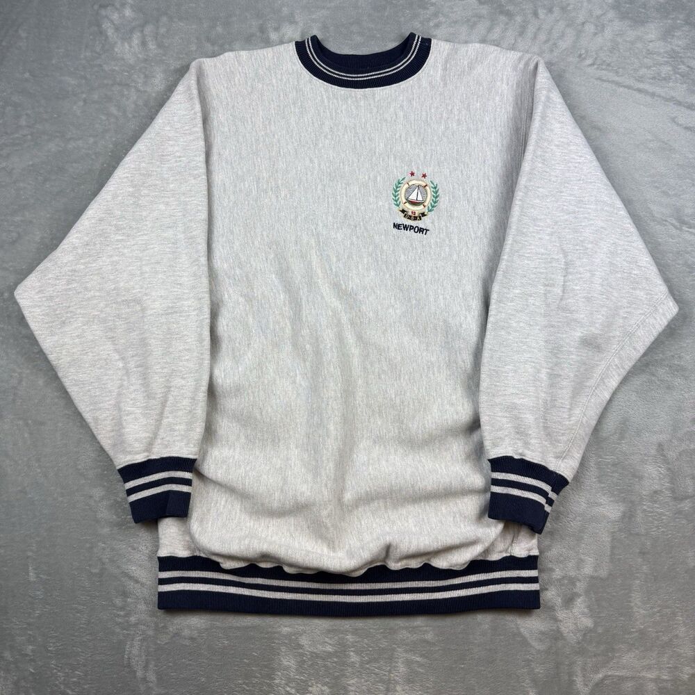 Vintage 80s Champion Reverse Weave Newport Sailing Crewneck Sweatshirt XXL USA